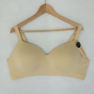 Truekind Supportive Comfort Wireless Shaping Bra Women 4XL Beige Seamless Padded